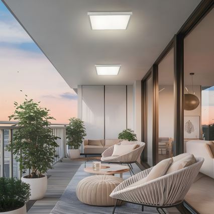 Brilagi - LED prigušivo stropno svjetlo za kupaonicu FRAME SMART LED/50W/230V 60x60 cm 3000-6000K IP44 srebrna + daljinski upravljač