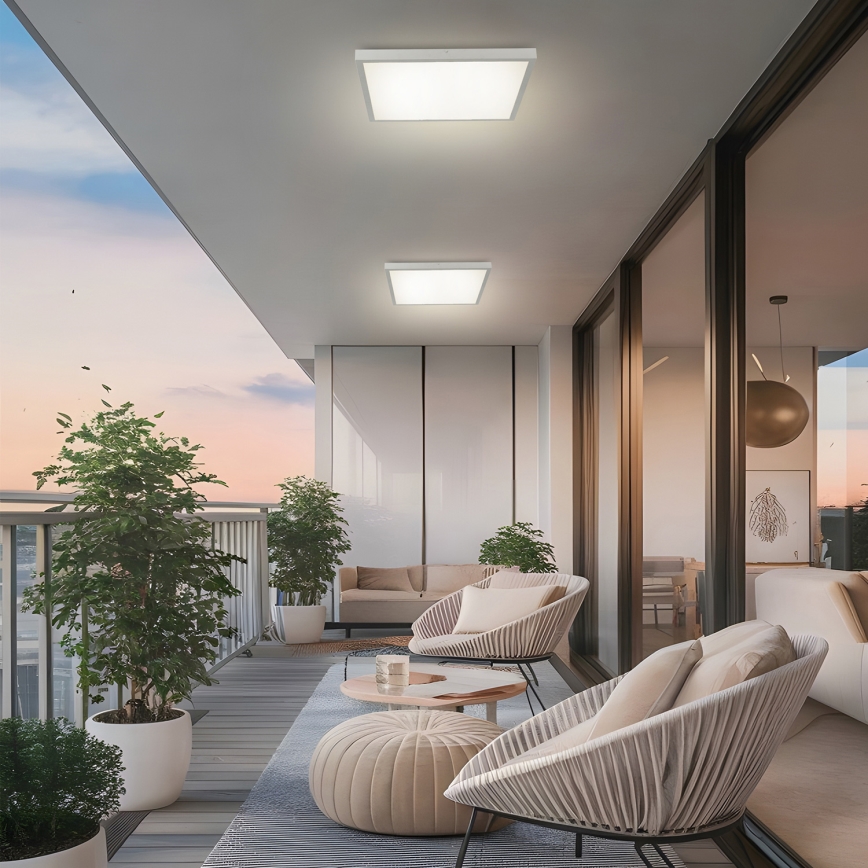 Brilagi - LED prigušivo stropno svjetlo za kupaonicu FRAME SMART LED/50W/230V 60x60 cm 3000-6000K IP44 srebrna + daljinski upravljač