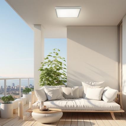 Brilagi - LED prigušivo stropno svjetlo za kupaonicu FRAME SMART LED/50W/230V 60x60 cm 3000-6000K IP44 srebrna + daljinski upravljač