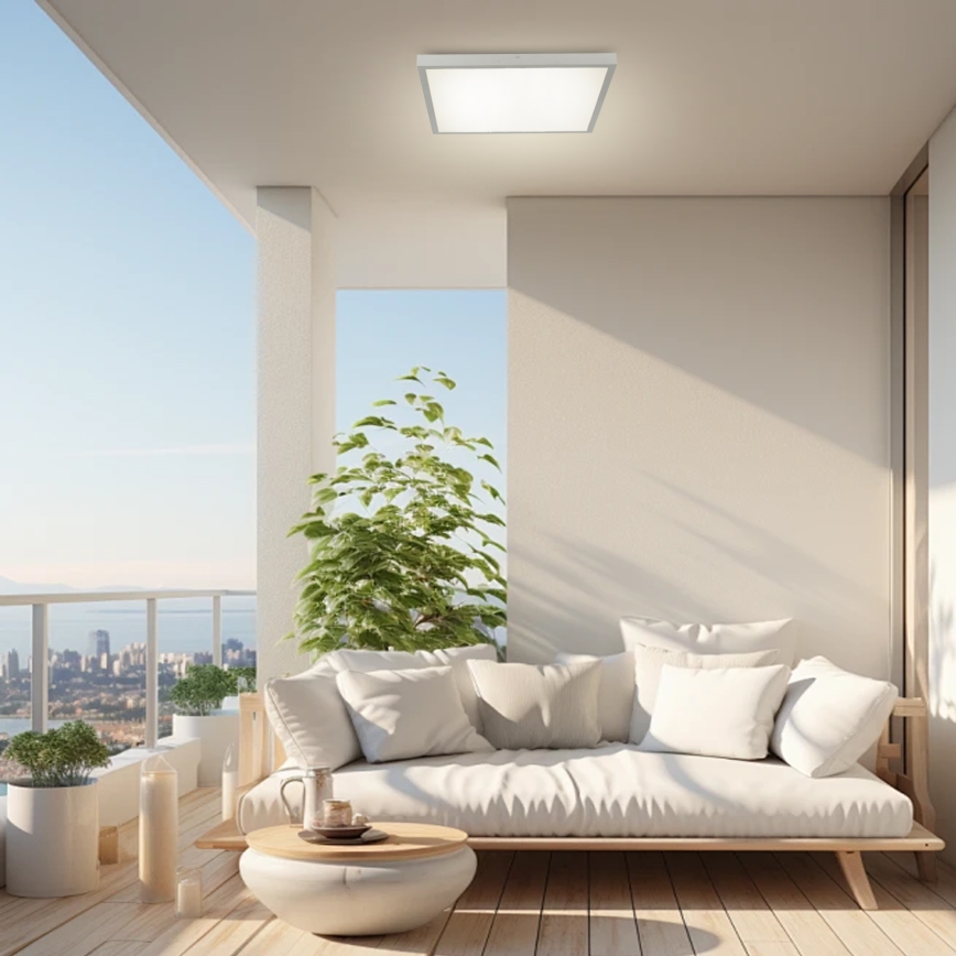 Brilagi - LED prigušivo stropno svjetlo za kupaonicu FRAME SMART LED/50W/230V 60x60 cm 3000-6000K IP44 srebrna + daljinski upravljač