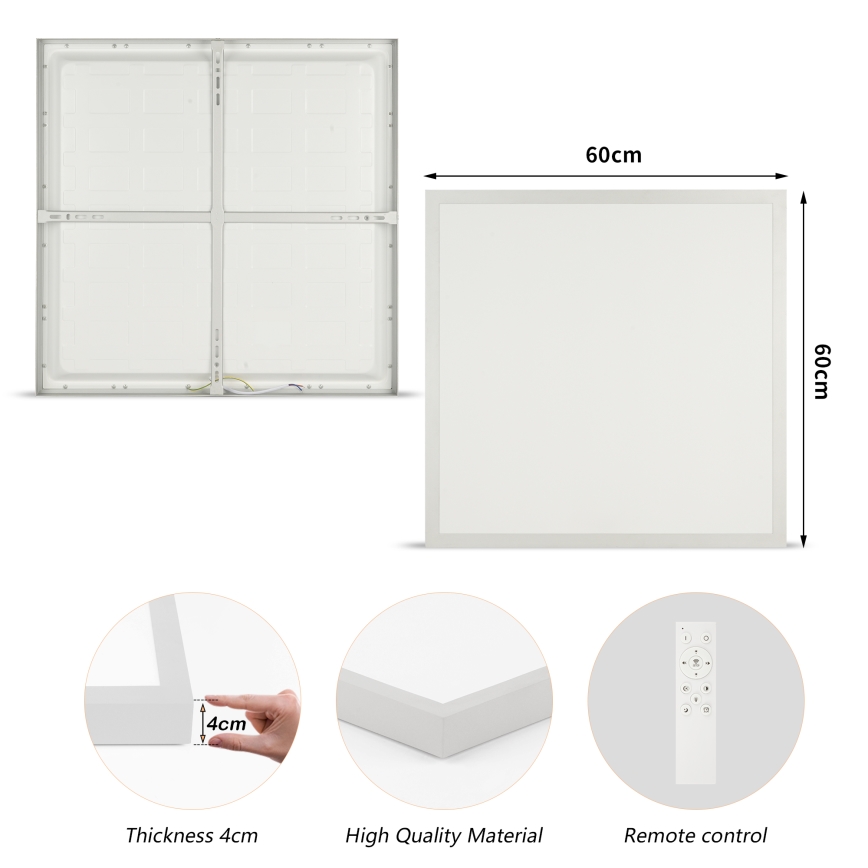 Brilagi - LED prigušivo stropno svjetlo za kupaonicu FRAME SMART LED/50W/230V 60x60 cm 3000-6000K IP44 srebrna + daljinski upravljač