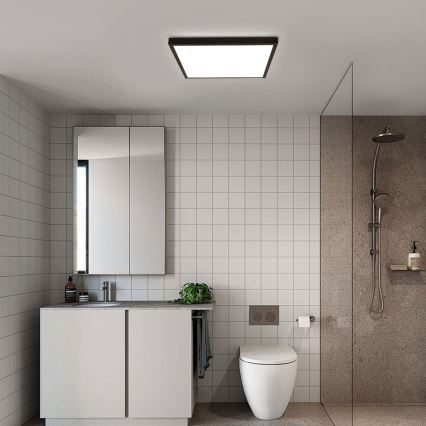 Brilagi - Prigušivo LED kupaonsko stropno svjetlo FRAME SMART LED/50W/230V 60x60 cm 3000-6000K IP44 crno + daljinsko upravljanje