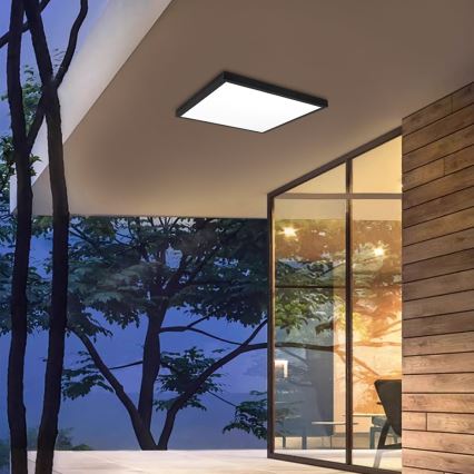 Brilagi - Prigušivo LED kupaonsko stropno svjetlo FRAME SMART LED/50W/230V 60x60 cm 3000-6000K IP44 crno + daljinsko upravljanje