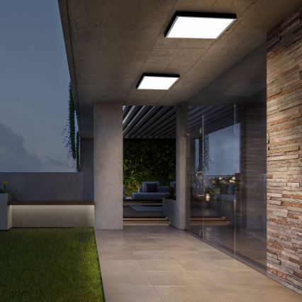 Brilagi - Prigušivo LED kupaonsko stropno svjetlo FRAME SMART LED/50W/230V 60x60 cm 3000-6000K IP44 crno + daljinsko upravljanje