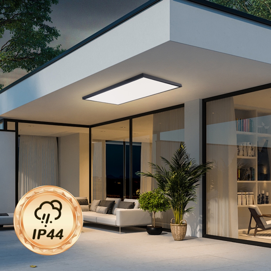 Brilagi - LED prigušivo stropno svjetlo za kupaonicu FRAME SMART LED/96W/230V 120x60 cm 3000-6000K IP44 crna + daljinski upravljač