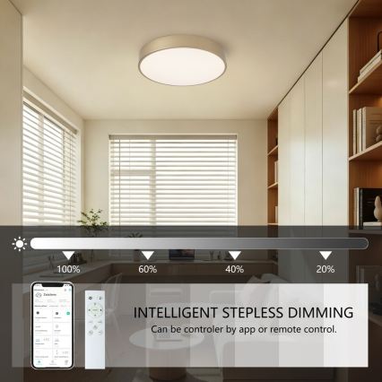 Brilagi - prigušiva stropna LED svjetiljka POOL SMART LED/48W/230V 3000-6000K promjer 40 cm Wi-Fi Tuya zlatna + daljinski upravljač