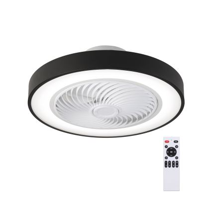 Brilagi - LED prigušivo stropno svjetlo s ventilatorom LED/30W/230V 3000-6500K Ø 50 cm crno + daljinski upravljač