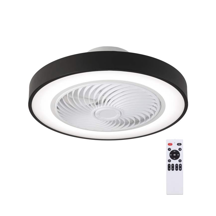 Brilagi - LED prigušivo stropno svjetlo s ventilatorom LED/30W/230V 3000-6500K Ø 50 cm crno + daljinski upravljač