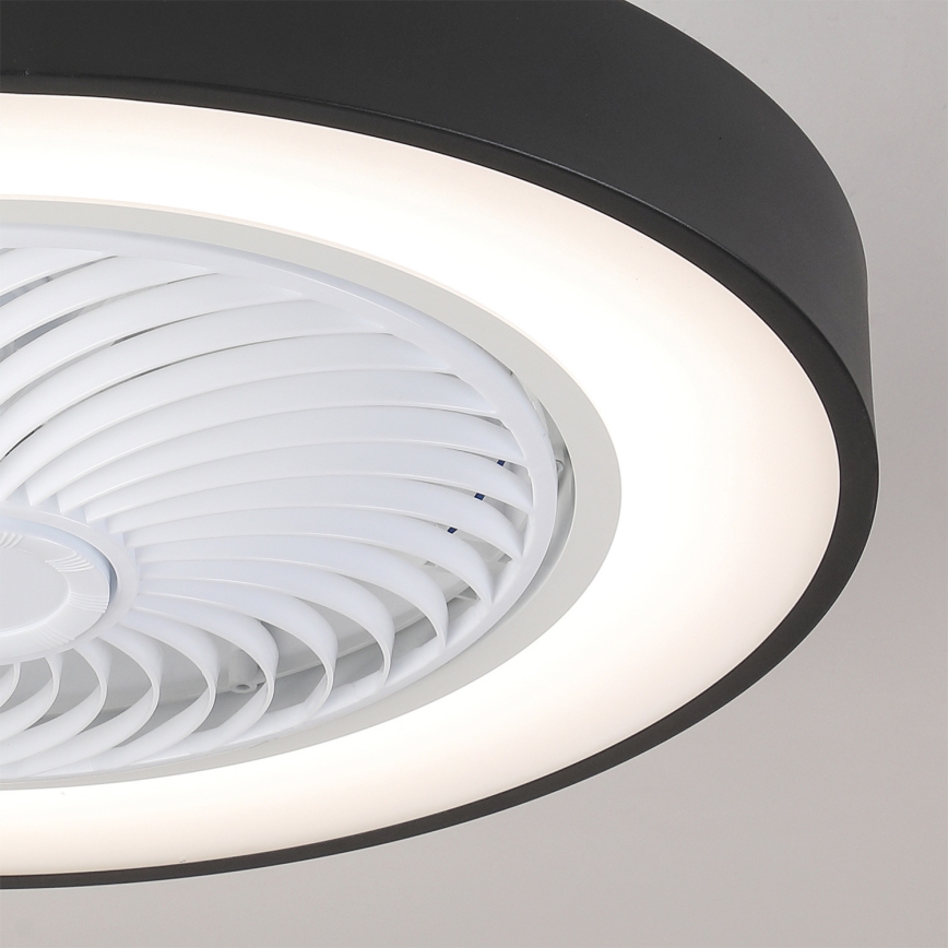 Brilagi - LED prigušivo stropno svjetlo s ventilatorom LED/30W/230V 3000-6500K Ø 50 cm crno + daljinski upravljač