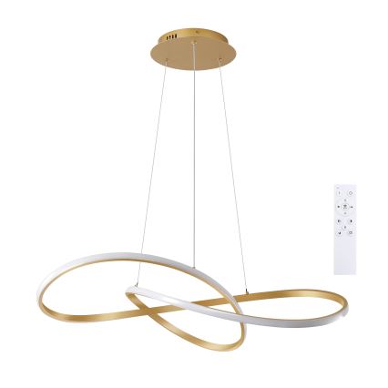Brilagi - Prigušivi LED luster na sajli INFINITY LED/80W/230V 3000-6000K 80x80 cm zlatna + daljinski upravljač