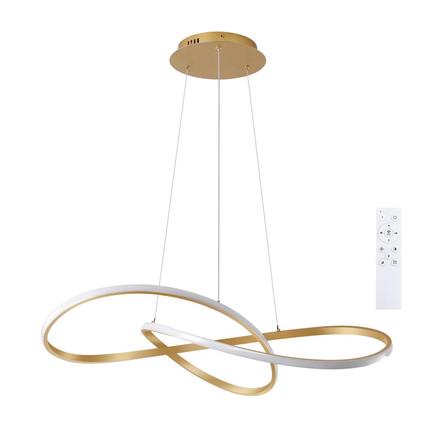 Brilagi - Prigušivi LED luster na sajli INFINITY LED/80W/230V 3000-6000K 80x80 cm zlatna + daljinski upravljač