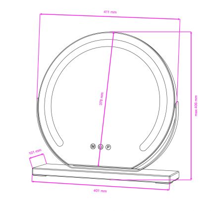 BRILAGI - LED prigušivo ogledalo za šminkanje CALIFORNIA LED/14W/230V 3000/4000/6500K 44x40 cm bijelo