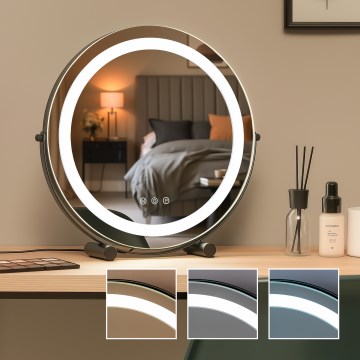 BRILAGI - LED prigušivo ogledalo za šminku CALIFORNIA LED/17W/230V 3000/4000/6500K pr. 42 cm crna