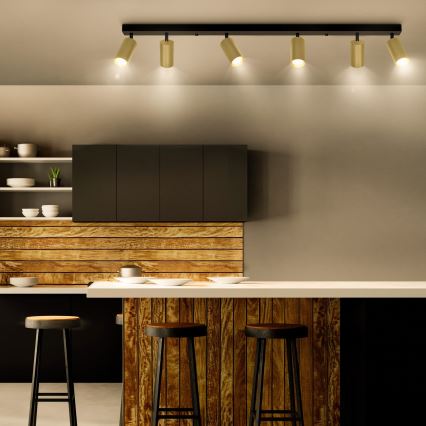 Brilagi - LED svjetiljka s prigušivanjem SELE GOLDEN 6xGU10/6,5W/230V 2700-6500K crna/zlatna