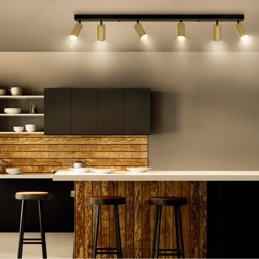 Brilagi - LED svjetiljka s prigušivanjem SELE GOLDEN 6xGU10/6,5W/230V 2700-6500K crna/zlatna