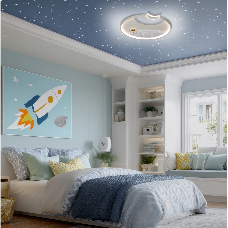 Brilagi - LED prigušivo dječje stropno svjetlo ASTRO LED/20W/230V Ø 50 cm 3000-6000K motiv astronauta + daljinski upravljač