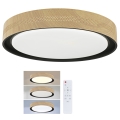 Brilagi - LED prigušivo stropno svjetlo COCI LED/48W/230V 3000-6500K Ø 39 cm drveni dekor/crna + daljinski upravljač