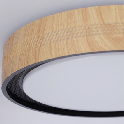 Brilagi - LED prigušivo stropno svjetlo COCI LED/48W/230V 3000-6500K Ø 39 cm drveni dekor/crna + daljinski upravljač