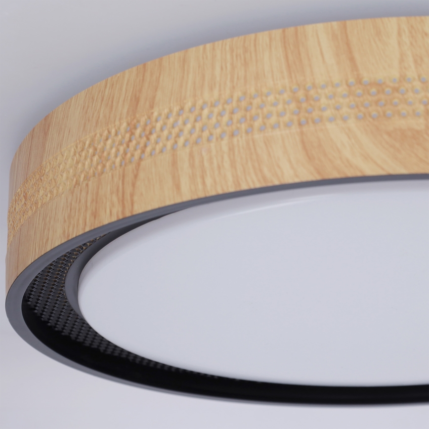 Brilagi - LED prigušivo stropno svjetlo COCI LED/48W/230V 3000-6500K Ø 39 cm drveni dekor/crna + daljinski upravljač