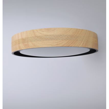 Brilagi - LED prigušivo stropno svjetlo COCI LED/48W/230V 3000-6500K Ø 39 cm drveni dekor/crna + daljinski upravljač