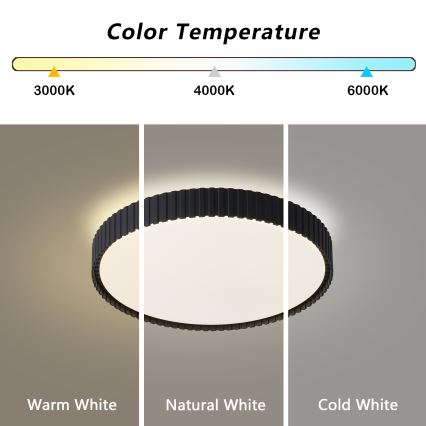 Brilagi - LED stropna svjetiljka s prigušivanjem CORVO LED/54W/230V 3000-6000K crna Ø 40 cm + daljinski upravljač