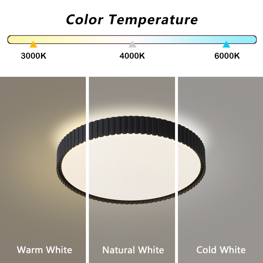 Brilagi - LED stropna svjetiljka s prigušivanjem CORVO LED/54W/230V 3000-6000K crna Ø 40 cm + daljinski upravljač