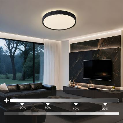 Brilagi - LED stropna svjetiljka s prigušivanjem CORVO LED/54W/230V 3000-6000K crna Ø 40 cm + daljinski upravljač