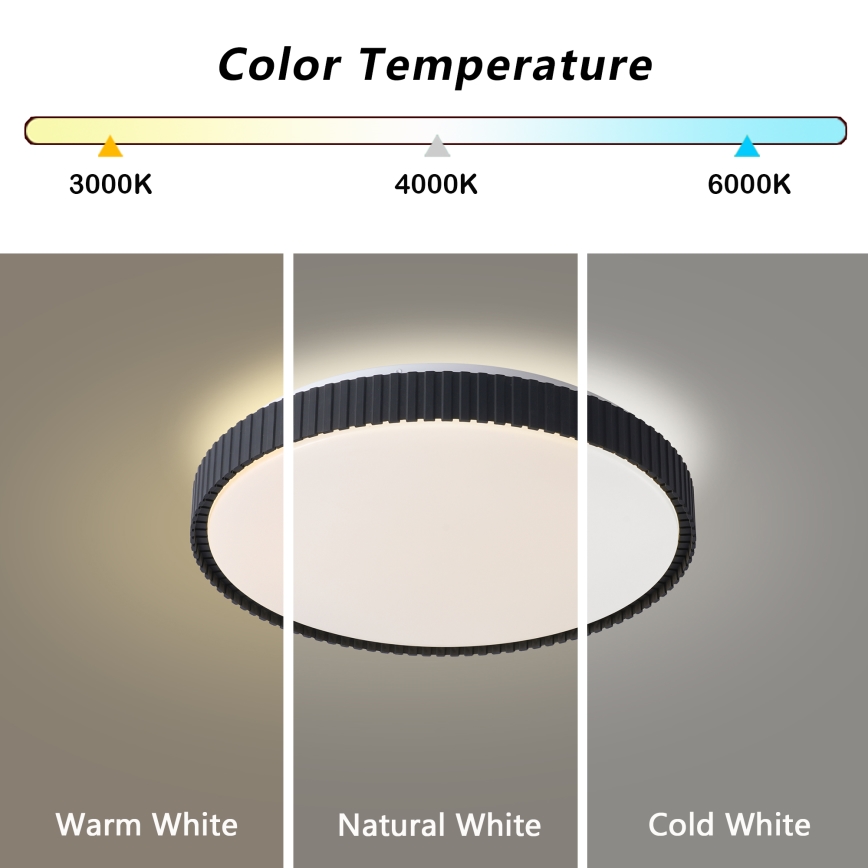 Brilagi - LED stropno svjetlo CORVO, s mogućnošću prigušivanja, LED/72W/230V, 3000-6000K, crno, Ø 50 cm + daljinski upravljač