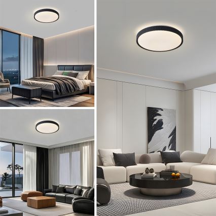 Brilagi - LED stropno svjetlo CORVO, s mogućnošću prigušivanja, LED/72W/230V, 3000-6000K, crno, Ø 50 cm + daljinski upravljač