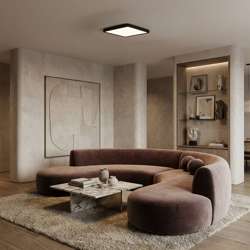 Brilagi - LED dimabilna stropna svjetiljka ESTELA SQUARE LED/36W/230V 3000-6500K 31x31 cm crna + daljinski upravljač