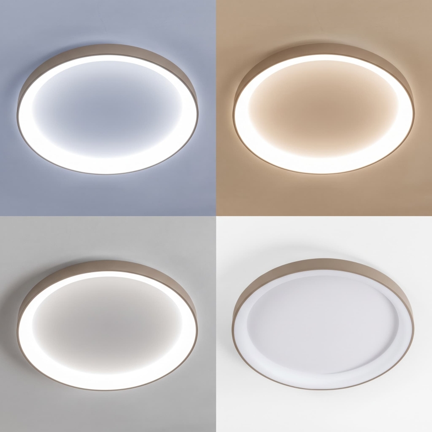 BRILAGI - LED Prigušivo stropno svjetlo FALCON II LED/108W/230V 3000-6500K Ø 80 cm bijela/bež + daljinski upravljač