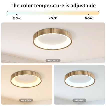 Brilagi - LED stropno svjetlo s prigušivanjem FALCON MODERN LED/30W/230V 3000–6500K Ø 40 cm u bež boji + daljinsko upravljanje