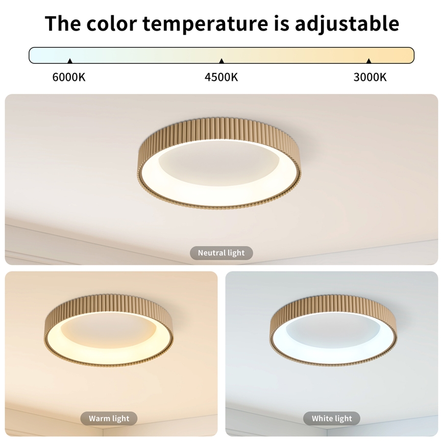 Brilagi - LED stropno svjetlo s prigušivanjem FALCON MODERN LED/30W/230V 3000–6500K Ø 40 cm u bež boji + daljinsko upravljanje