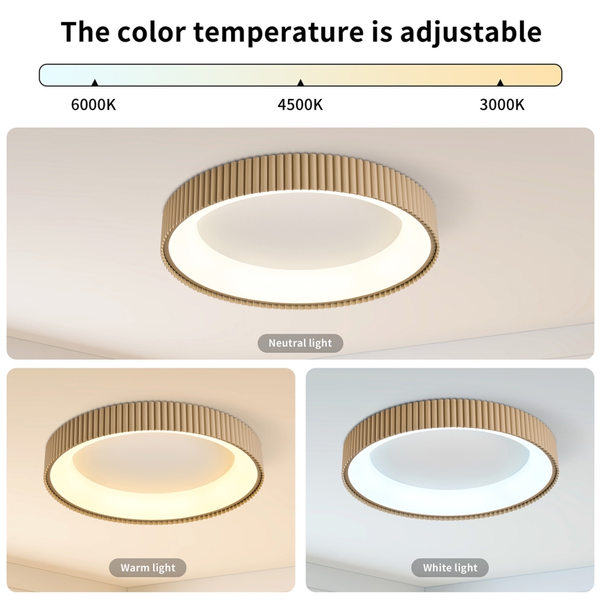 Brilagi - LED stropno svjetlo s prigušivanjem FALCON MODERN LED/54W/230V 3000-6500K 60 cm bež + daljinski upravljač