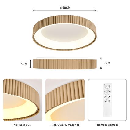 Brilagi - LED stropno svjetlo s prigušivanjem FALCON MODERN LED/54W/230V 3000-6500K 60 cm bež + daljinski upravljač
