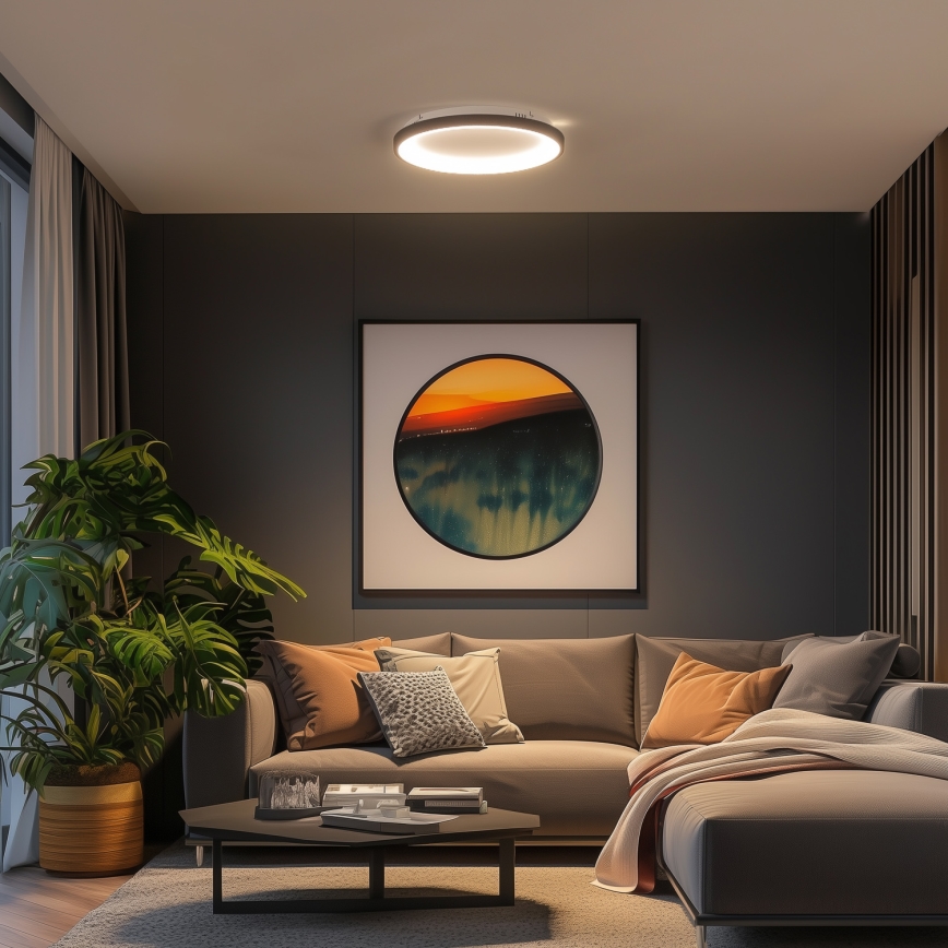 Brilagi - LED stropna svjetiljka s prigušivanjem FALCON SLIM LED/42W/230V 3000-6500K Ø 50 cm crna + daljinski upravljač