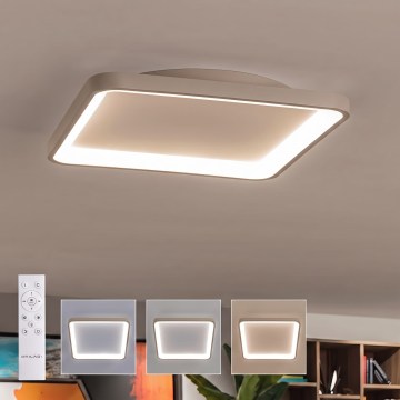 BRILAGI - LED Prigušivo stropno svjetlo FALCON SLIM LED/50W/230V 3000-6500K 50x50 cm bijela/bež + daljinski upravljač
