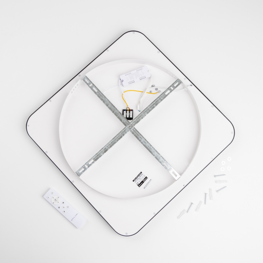 Brilagi - LED prigušivo stropno svjetlo FALCON SLIM LED/50W/230V 3000-6500K 50x50 cm crno + daljinski upravljač