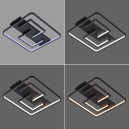 Brilagi - prigušivo LED stropno svjetlo FLARE LED/34W/230V 3000-6000K 48x48 cm crno + daljinski upravljač