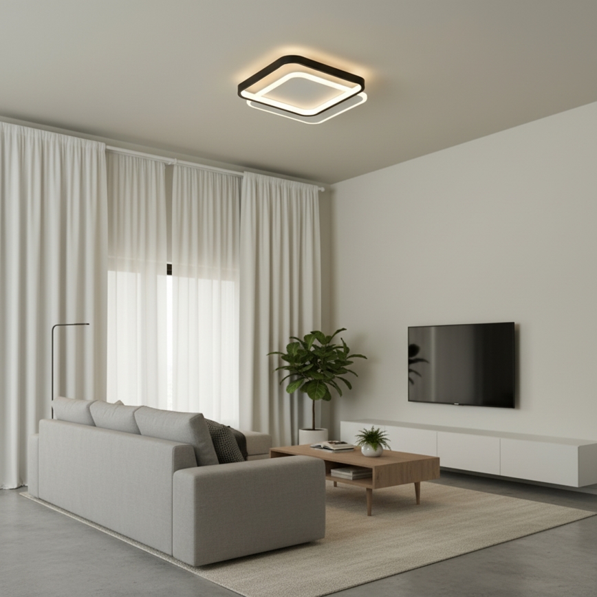 Brilagi - LED stropno svjetlo FLARE s mogućnošću prigušivanja LED/43W/230V 3000-6000K 39,5x45 cm bijelo/crno + daljinsko upravljanje