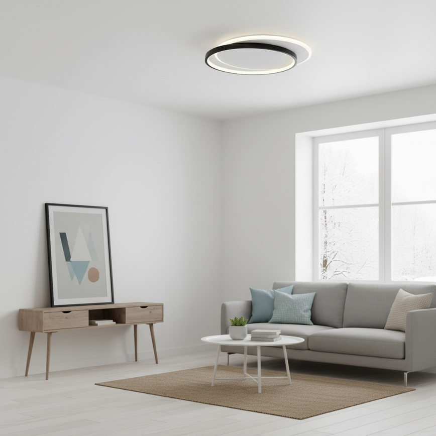 Brilagi - LED stropna svjetiljka s prigušivanjem FLARE LED/48W/230V 3000-6000K 39,5x45 cm bijela/crna + daljinski upravljač