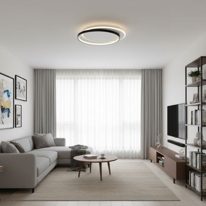 Brilagi - LED stropna svjetiljka s prigušivanjem FLARE LED/48W/230V 3000-6000K 39,5x45 cm bijela/crna + daljinski upravljač
