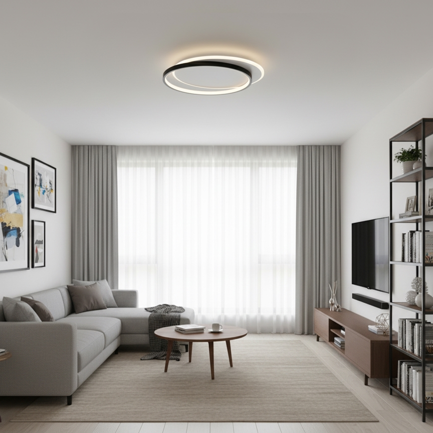 Brilagi - LED stropna svjetiljka s prigušivanjem FLARE LED/48W/230V 3000-6000K 39,5x45 cm bijela/crna + daljinski upravljač
