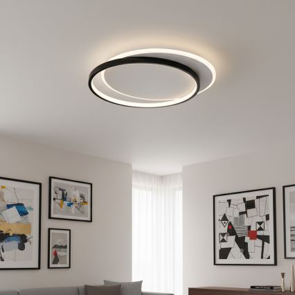 Brilagi - LED stropna svjetiljka s prigušivanjem FLARE LED/48W/230V 3000-6000K 39,5x45 cm bijela/crna + daljinski upravljač