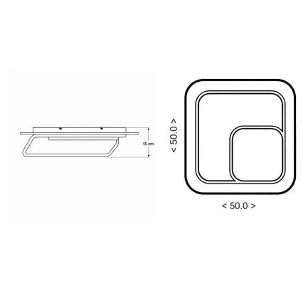 BRILAGI - LED prigušivo stropno svjetlo FLARE LED/81W/230V 3000-6000K 50x50 cm bijela/crna + daljinski upravljač