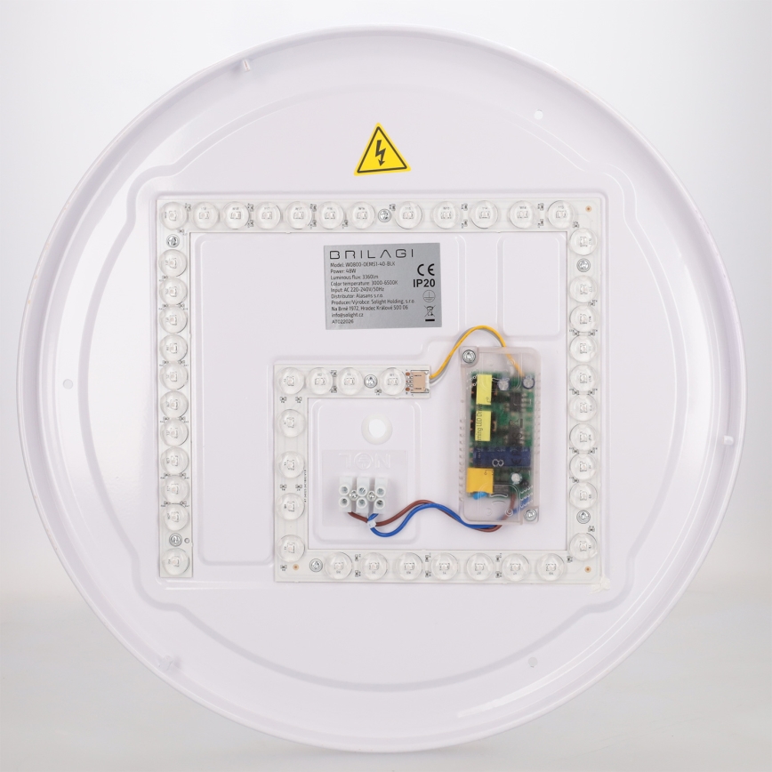 Brilagi - LED prigušiva stropna svjetiljka FLOCO LED/48W/230V 3000-6500K Ø 40 cm drveni dekor/crna + daljinsko upravljanje