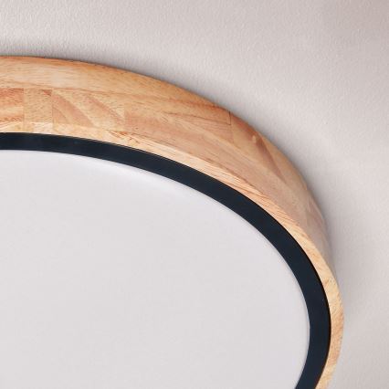 Brilagi - GLORIA prigušiva stropna LED svjetiljka 48W/230V 3000-6500K hrast Ø 40 cm + daljinski upravljač