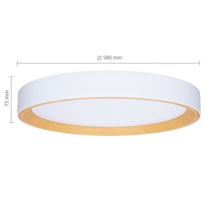 Brilagi - LED stropna svjetiljka s prigušivanjem LARIOS LED/72W/230V 3000-6500K bijela Ø 59 cm + daljinsko upravljanje