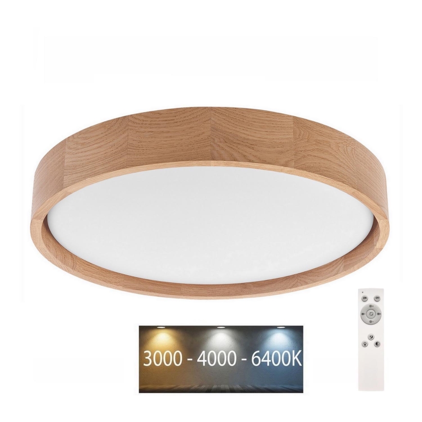 Brilagi - LED prigušivo stropno svjetlo MANAROLA LED/24W/230V prom. 42 cm 3000-6500K hrast + daljinski upravljač