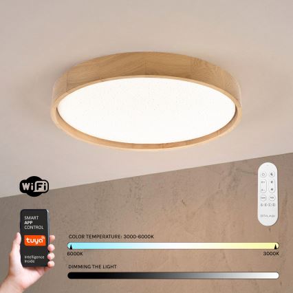 Brilagi - LED stropna svjetiljka s prigušivanjem MANAROLA SMART STARS LED/36W/230V 3000-6000K Wi-Fi Tuya Beacon, promjer 51 cm + daljinski upravljač
